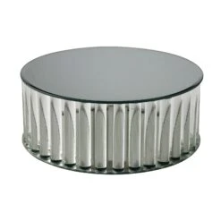 Glasobjekt, Rund, Silber, Glas, Höhe 10 Cm, Ø 25 Cm