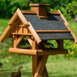 Vogelhaus Inkl. Ständer, Holz, Bernstein, 39 X 38 X 33 Cm -Gartengeschäft 0910101485 Vogelhaus inkl Staender 7 111711