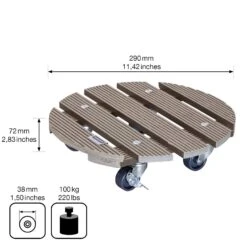 Multi Roller WPC, Tragkraft 100 Kg, Taupe, Ca. 7 X 29 X 29 Cm -Gartengeschäft 0920600507 multi roller wpc taupe 4 116694
