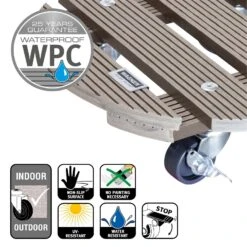 Multi Roller WPC, Tragkraft 100 Kg, Taupe, Ca. 7 X 29 X 29 Cm -Gartengeschäft 0920600507 multi roller wpc taupe 5 116693