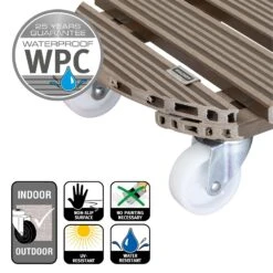 Multi Roller WPC, Tragkraft 150 Kg, Taupe, Ca. 11 X 39 X 39 Cm -Gartengeschäft 0920600508 multi roller wpc taupe 5 116699