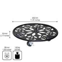 Pflanzenroller GH0936/0937, Tragkraft 100 Kg, Schwarz, Ø 30 Cm -Gartengeschäft 0920600520 pflanzenroller 4 116742