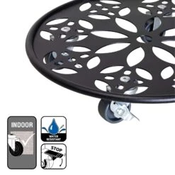 Pflanzenroller GH0936/0937, Tragkraft 100 Kg, Schwarz, Ø 30 Cm -Gartengeschäft 0920600520 pflanzenroller 5 116741