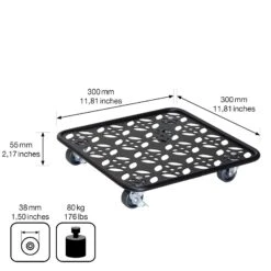 Pflanzenroller GH0936/0937, Tragkraft 80 Kg, Schwarz, Ø 30 Cm -Gartengeschäft 0920600521 pflanzenroller 4 116748