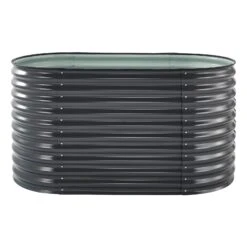 Bestseller -Gartengeschäft 0980250148 Hochbeet Welle oval Stahlblech mit Kantenschutz anthrazit 2 94158