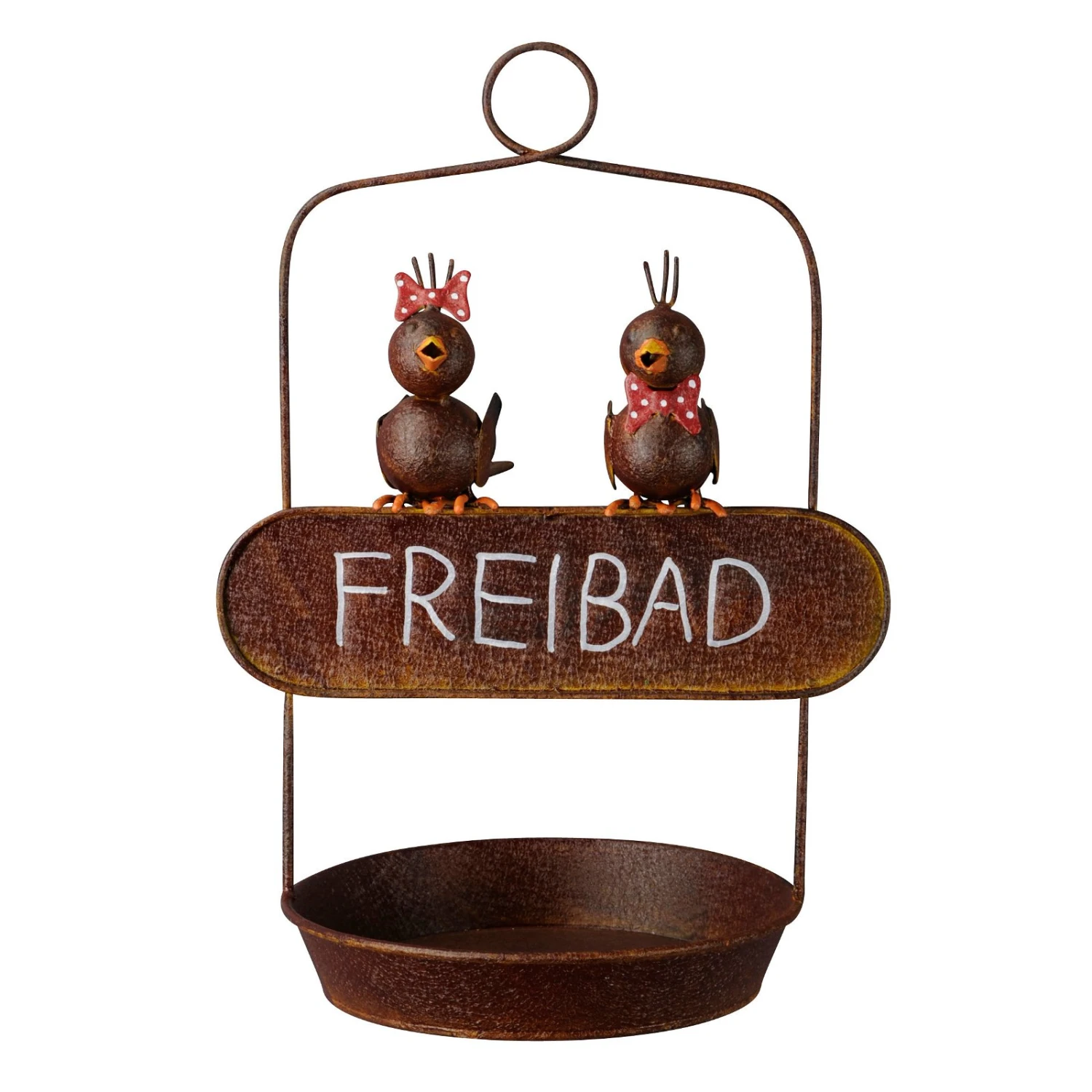 Eisen-Vogelbad 'Freibad', Rost, 28 X 21,5 X H 39,5 Cm 1 Eisen-Vogelbad 'Freibad', Rost, 28 X 21,5 X H 39,5 Cm