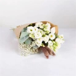 Gemischter Blumenbund 'Eleganz In Weiß' Inkl. Gratis Grußkarte -Gartengeschäft 1025700008 DIY Mixbund Eleganz in Weiss Lisianthus weiss Gypso Euka Fluffy 1 94531