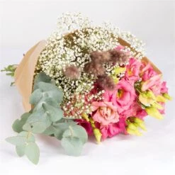 Gemischter Blumenbund 'Eleganz In Rosa' Inkl. Gratis Grußkarte -Gartengeschäft 1025700014 DIY Mixbund Eleganz in Rosa Lisianthus rosa Gypso Euka Fluffy 1 94535