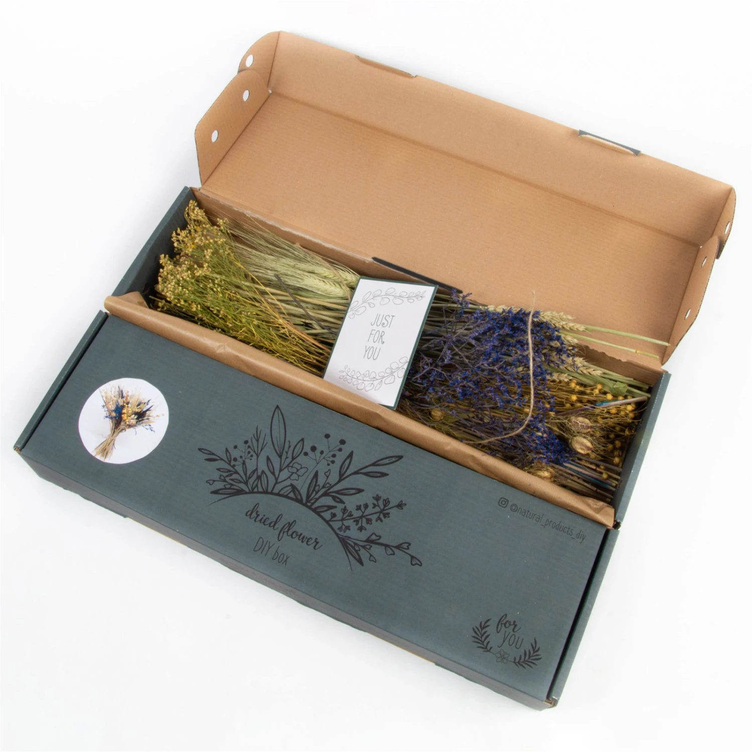 Trockenblumen DIY-Set, Natur-blau, Länge Ca. 60 Cm 2 Trockenblumen DIY-Set, Natur-blau, Länge Ca. 60 Cm – Bild 2