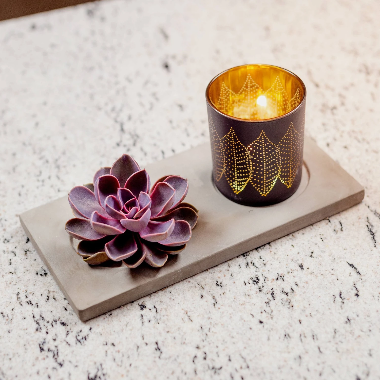 Schnittecheverie Auf Dekotablett Mit Windlicht, Maße Ca. 26 X 12 Cm 1 Schnittecheverie Auf Dekotablett Mit Windlicht, Maße Ca. 26 X 12 Cm