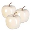 Dekoapfel PEARL, 3er-Set, Keramik, Creme, 12 X 9,5 Cm