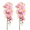 Kunstpflanze Orchideenzweig, Grünrosa, Ca. 87 Cm, 2 Stück