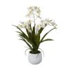 Kunstpflanze Gambia-Orchidee, Weiß, Topf-Ø 12 Cm, Höhe Ca. 50 Cm