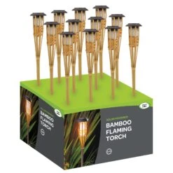 Solar-Bambusfackel Mit Flammeneffekt, Höhe Ca. 90 Cm -Gartengeschäft 2950100488 Solar Bambusfackel mit Cool Flame Effekt 90cm 2 126566