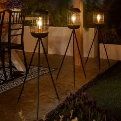 Solarlaterne 'Lighthouse', Schwarz, Metall, Höhe 92 Cm -Gartengeschäft 2950100608 Solar Motive Laterne metall Modell Lighthouse H92cm 1 96752