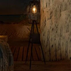 Solar-Standleuchte 'Killarney', Schwarz, Metall, Ø 20,5 X H 32 Cm -Gartengeschäft 2950100705 Solar Filament LED Dreibein Killarney 4 120445