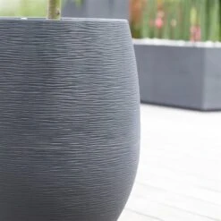 Pflanzgefäß Graphit Egg, Anthrazit, Wasserdicht, Robust -Gartengeschäft 3210103698 Pflanzgefaess Graphit Egg anthrazit D50xH60cm 53Ltr 3 62074