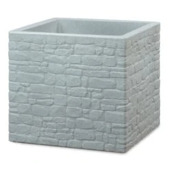 Pflanzgefäß 'Muretto', Grau, L 29 X B 29 X H 27 Cm -Gartengeschäft 3210103977 Pflanzgefaess Muretto stein grau 97799
