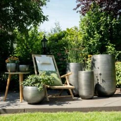 Pflanzgefäß 'Rowen', Silber, Ø 47 X H 82 Cm -Gartengeschäft 3210801614 3210801615 3210801617 3210801618 3210801635 3210801636 3210801637 3210801638 Pflanzgefaess Rowen silber 4 114960
