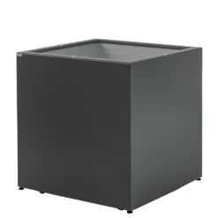 Gartensilber Pflanztrog Kubus Mit Rollen, Anthrazit