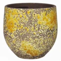 Übertopf "Luuk", Keramik, Ocker, 20 Cm