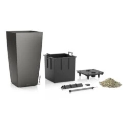 LECHUZA Cubico Premium 30, Anthrazit-metallic, All-in-One-Set, 30x30, H:56 Cm -Gartengeschäft 3325100090 Cubico Premium22 anthrazit All in One Set 22x22x41cm RGB 3 7753