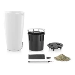 LECHUZA Rondo Premium 40, Weiß Hochglanz, All-in-One-Set, Ø 40 Cm, H:75 Cm -Gartengeschäft 3325100103 Rondo Premium40 weiss All in OneSet D40xH75cm RGB 3 7756