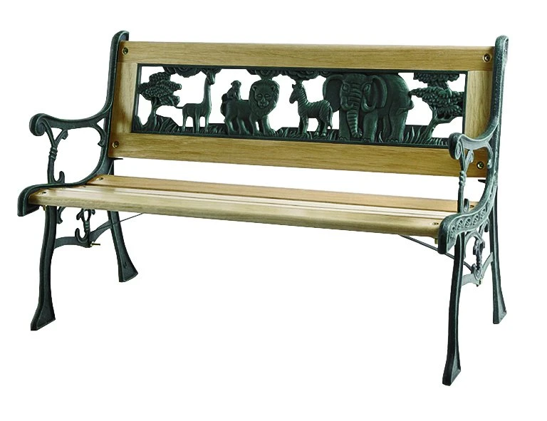 Kindergussbank "Zoo" Aus Gusseisen Mit Holzbelattung, Ca. 84x41x52,5 Cm 1 Kindergussbank "Zoo" Aus Gusseisen Mit Holzbelattung, Ca. 84x41x52,5 Cm