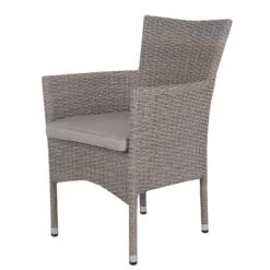 Stapelsessel Capri - Kölle Mixed Brown / Robust, Schlicht, Pflegeleicht -Gartengeschäft 3910302350 Stapelsessel Capri Koelle mixed Brown inkl Auflage royal stone 1 59089