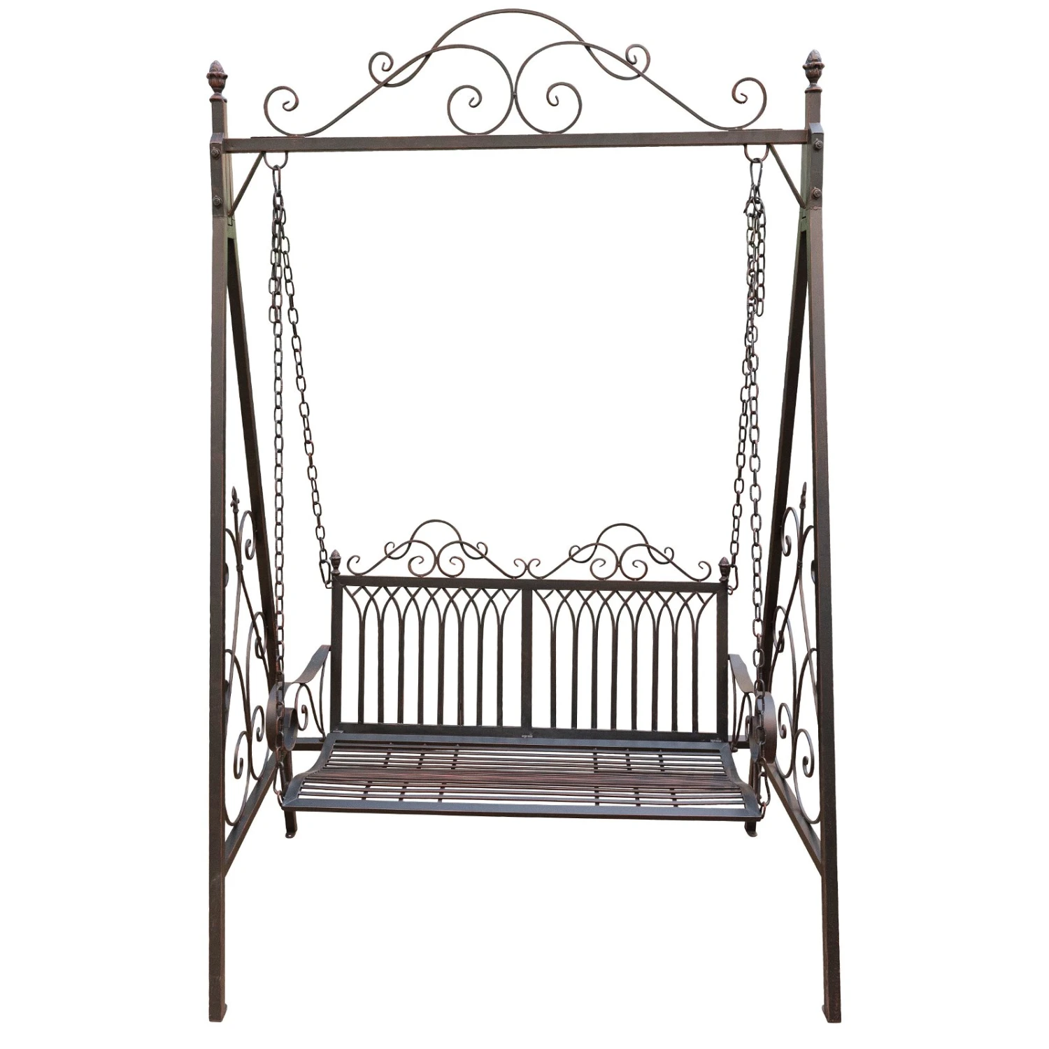 Metall-Schaukelbank Bordeaux, Braun, Ca. 89 X 150 X 231 Cm 2 Metall-Schaukelbank Bordeaux, Braun, Ca. 89 X 150 X 231 Cm – Bild 2