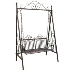 Metall-Schaukelbank Bordeaux, Braun, Ca. 89 X 150 X 231 Cm