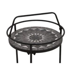 Siena Garden Serviertisch, Como, Matt Schwarz, Ca. 71 X 70 X 35 Cm 11 Siena Garden Serviertisch, Como, Matt Schwarz, Ca. 71 X 70 X 35 Cm -Gartengeschäft 3910302506 Serviertisch Como matt schwarz Mosaik dunkgelgrau1 74991