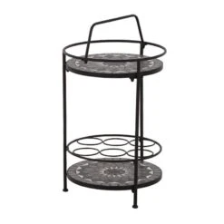 Siena Garden Serviertisch, Como, Matt Schwarz, Ca. 71 X 70 X 35 Cm 10 Siena Garden Serviertisch, Como, Matt Schwarz, Ca. 71 X 70 X 35 Cm -Gartengeschäft 3910302506 Serviertisch Como matt schwarz Mosaik dunkgelgrau2 74990