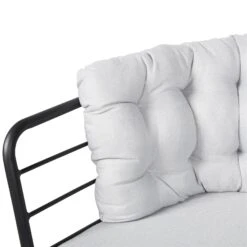 4-teilige Lounge-Gruppe 'Bella', Schwarz, Inklusive Auflagen -Gartengeschäft 3910302533 Alu Loungergruppe Bella 4tlg schwarz inkl Kissen hellgrau11 74489