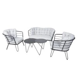 4-teilige Lounge-Gruppe 'Bella', Schwarz, Inklusive Auflagen