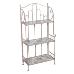 Mosaik-Wandregal 'Toulouse', Braungrau, Stahl, Naturstein, Ca. 30,5 X 57 X 118 Cm -Gartengeschäft 3910302586 Mosaik Wandregal Toulouse braungrau 2 88909