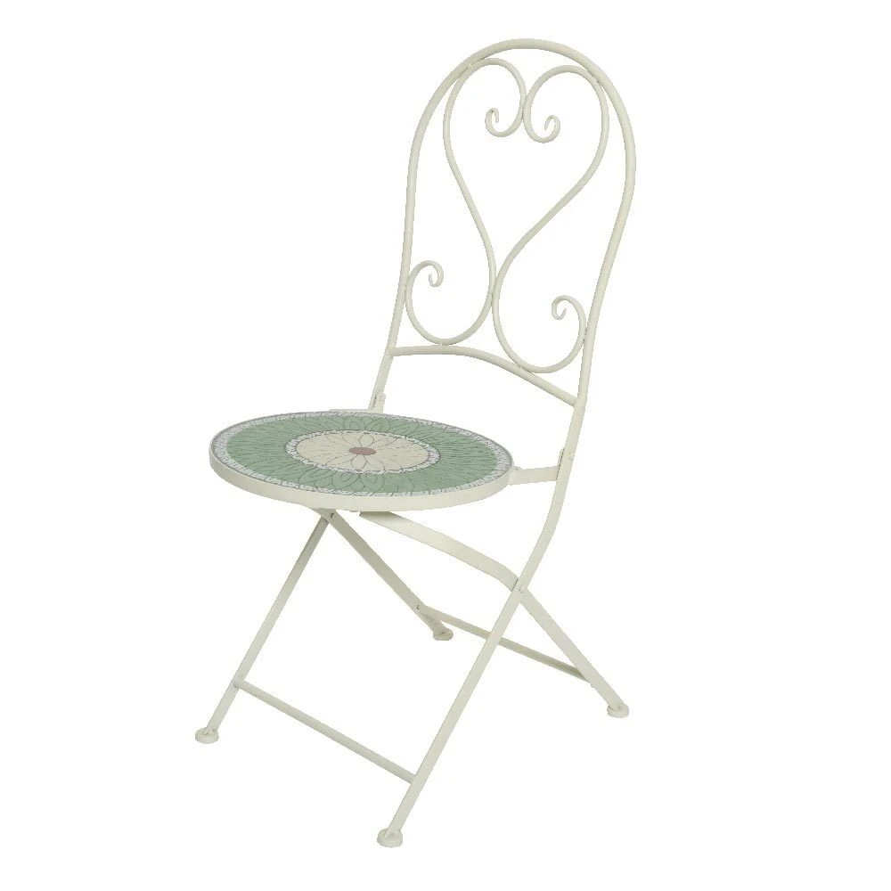 Bistro-Klappstuhl 'Vigo', Grün Mit Blumenmosaik 1 Bistro-Klappstuhl 'Vigo', Grün Mit Blumenmosaik