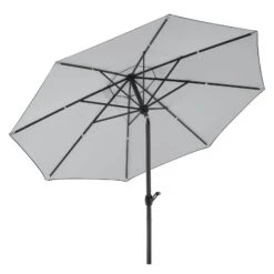 Schneider Sonnenschirm 'Adria', Ø 300 Cm -Gartengeschäft 3910503171 Sonnenschirm Adria silbergrau 10 91672