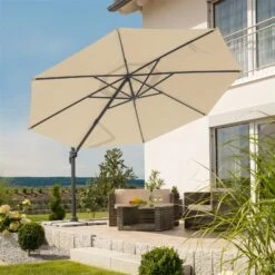 Sonnenschirm 'Rhodos Grande', Ø 400 Cm, Natur -Gartengeschäft 3910503201 Sonnenschirm Rhodos Grande natur 4 91545