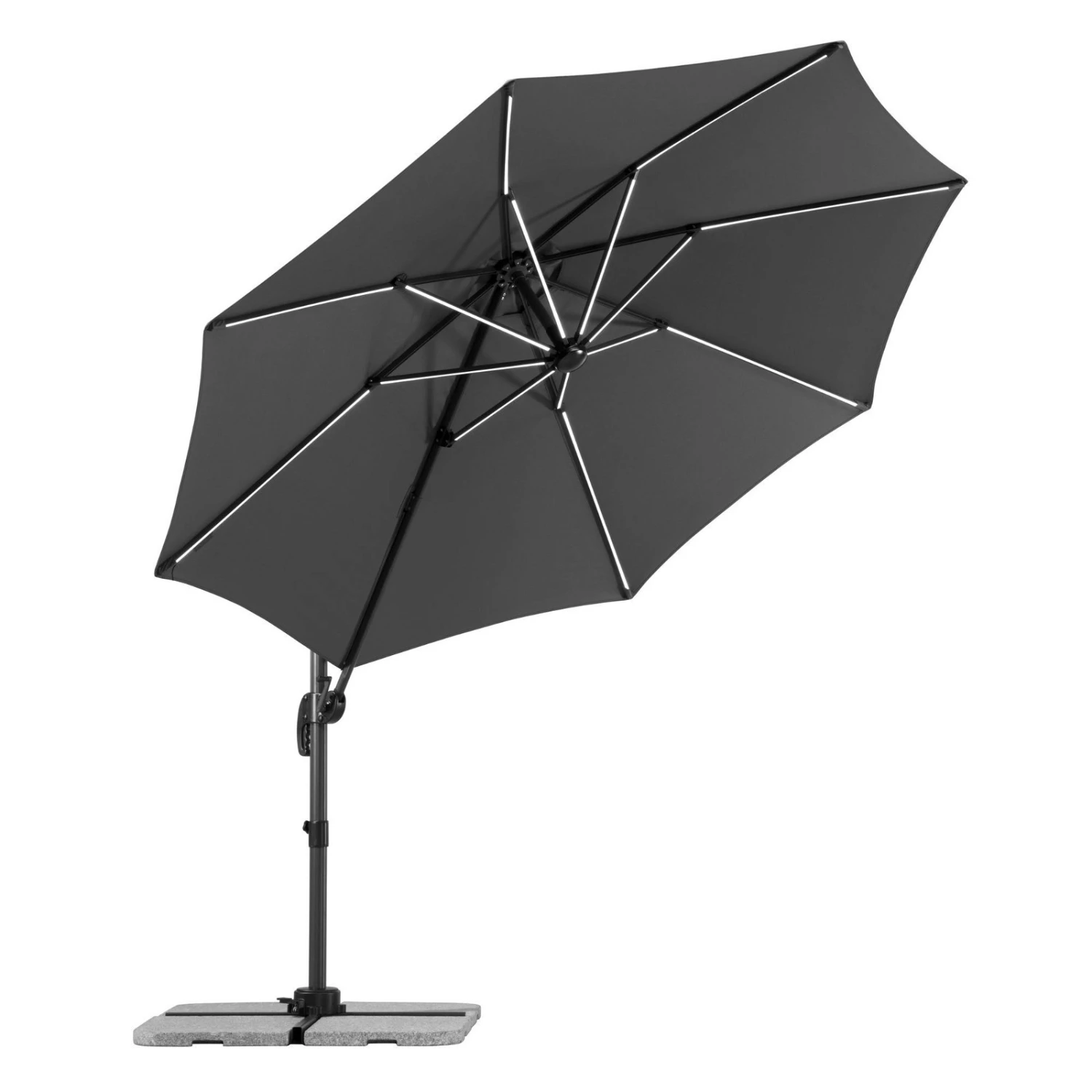 Schneider Sonnenschirm 'Rhodos Blacklight', Mit LEDs, Anthrazit, Ø 300 Cm 7 Schneider Sonnenschirm 'Rhodos Blacklight', Mit LEDs, Anthrazit, Ø 300 Cm – Bild 7