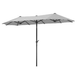 Sonnenschirm 'Salerno', Silbergrau, Ca. 300 X 150 Cm -Gartengeschäft 3910503334 Sonnenschirm Salerno ca 300x150cm silbergrau 8 119219