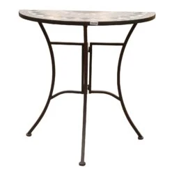 Gartengeschäft -Gartengeschäft 3910801481 Anstelltisch Como ca35x70xH71cm matt schwarz Mosaik dunkelgrau 75005