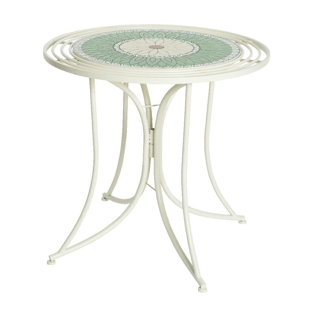 Bistro-Klapptisch 'Vigo', Grün Mit Blumenmosaik 1 Bistro-Klapptisch 'Vigo', Grün Mit Blumenmosaik