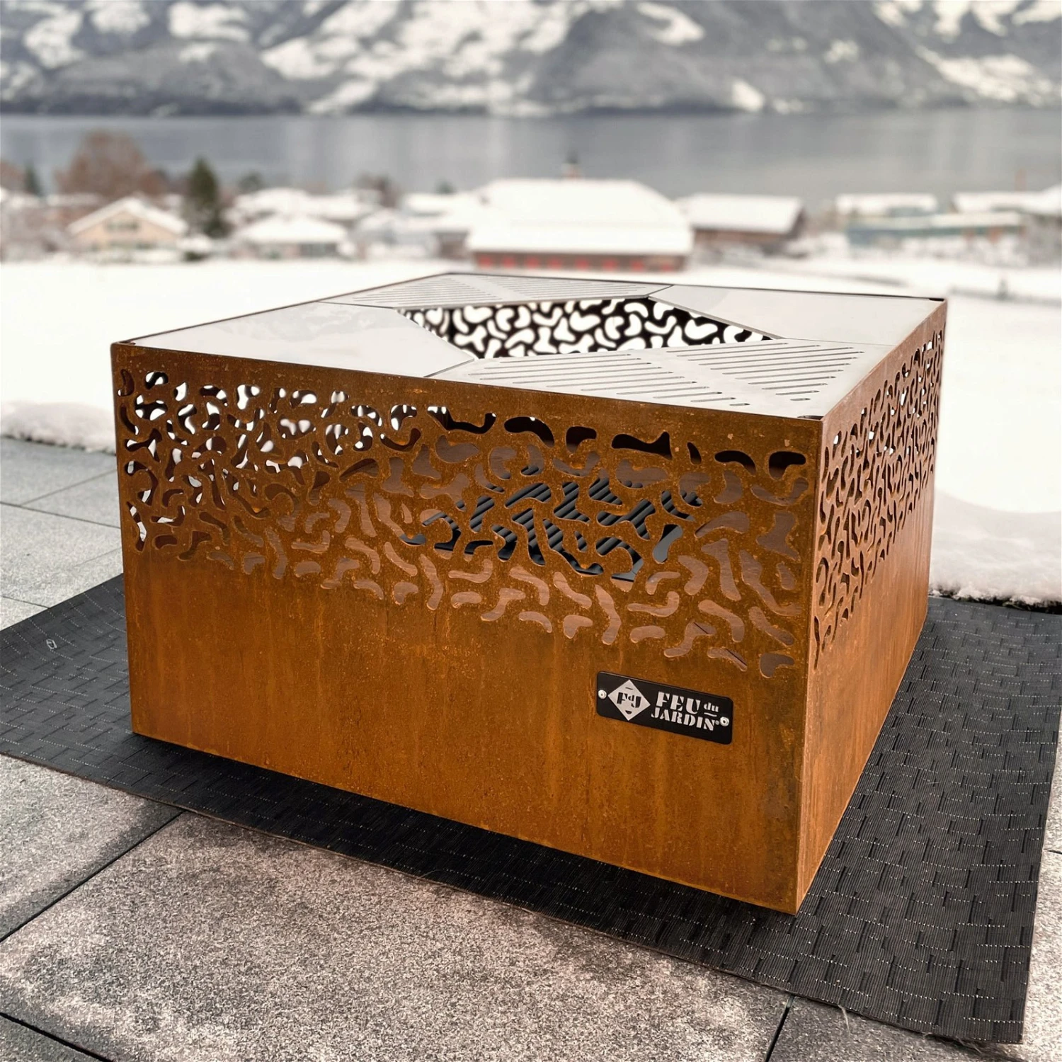 Edelstahl-Feuerstelle 'CUBE 500', Rost, 45 X 75 X 75 Cm 4 Edelstahl-Feuerstelle 'CUBE 500', Rost, 45 X 75 X 75 Cm – Bild 4