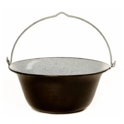 Gulaschkessel, Schwarz/weiß, Blech Emailliert, Volumen: 6 Liter