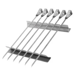 Spieße, 6er-Set, Grau/schwarz, Edelstahl, 0,7 X 37,5 Cm -Gartengeschäft 3920502032 schaschlikspiess set 1 123289