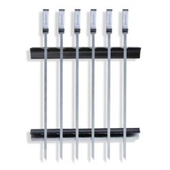 Spieße, 6er-Set, Grau/schwarz, Edelstahl, 0,7 X 37,5 Cm