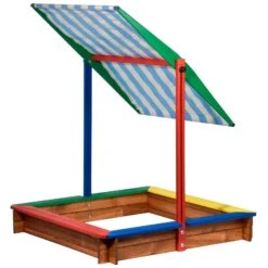 Sandkasten Inkl. Dach, Bunt, 120 X 120 X 120 Cm -Gartengeschäft 3940100136 Sandkasten inkl Dach 4 106183