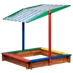 Sandkasten Inkl. Dach, Bunt, 120 X 120 X 120 Cm -Gartengeschäft 3940100136 Sandkasten inkl Dach 5 106182