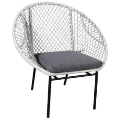 Sitzmöbelgruppe 'Nairobi' Inkl. Auflagen, 4-teilig, Grau -Gartengeschäft 3950101014 Alu Geflechtgruppe Nairobi 4tlg grau inkl Kissen 12 86026